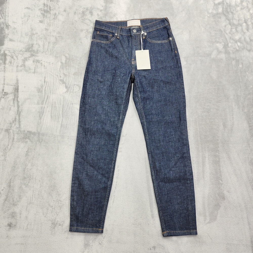 NEW Everlane Jeans Womens 26 Blue High Rise Skinny Ankle Stretch Denim Dark Wash